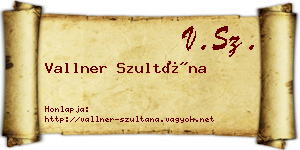 Vallner Szultána névjegykártya